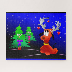 Rudolph und Weihnachtsbaumen Puzzle