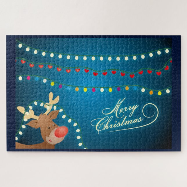 Rudolph und Weihnachtslicht Puzzle (Horizontal)
