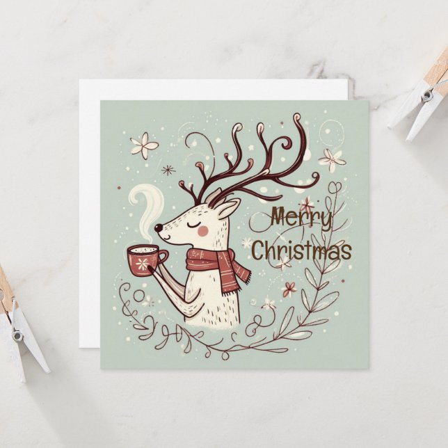 Rudolphs gemütliche, fröhliche Weihnachtskarte (Vorderseite/Rückseite Beispiel)