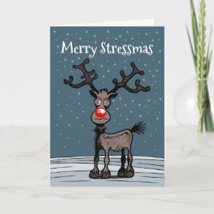 Rudolphs Stressmas Foto Weihnachtskarte Feiertagskarte