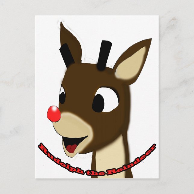 Rudulph the Reindeer Postkarte (Vorderseite)