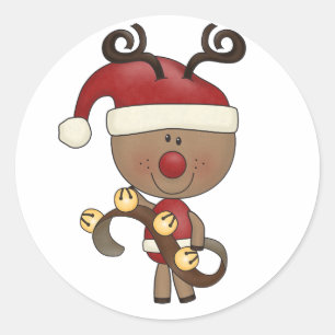 Rudy Reindeer mit Gells Runder Aufkleber