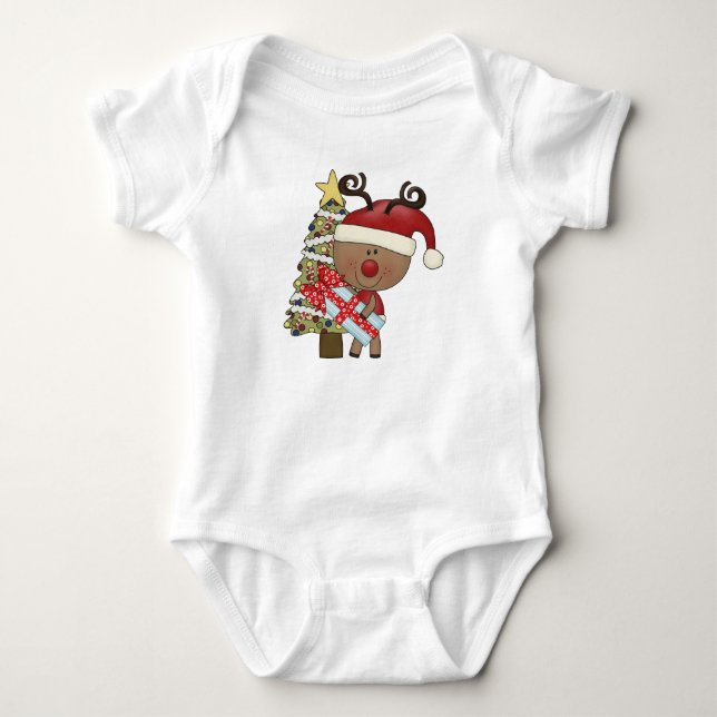 Rudy-Ren-Feiertags-Baum Baby Strampler (Vorderseite)