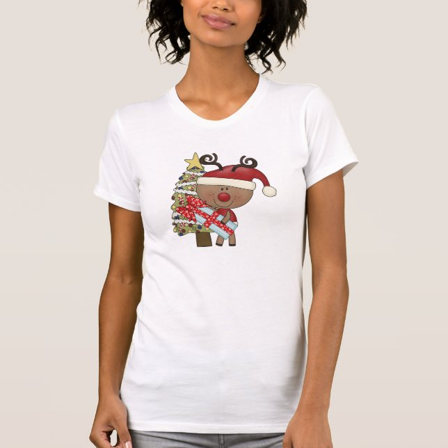 Rudy-Ren-Feiertags-Baum T-Shirt (Vorderseite)
