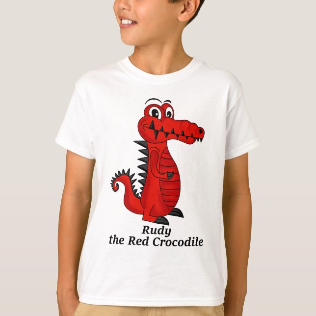 Rudy the Red Crocodile Kids T - Shirt (Vorderseite)