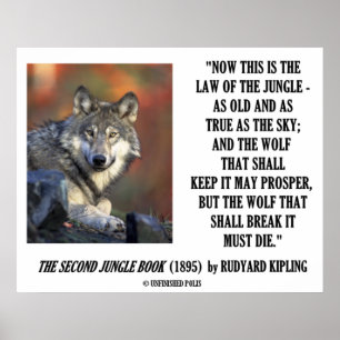 Rudyard Kipling Law of the Dschungel Prosper Poste Poster