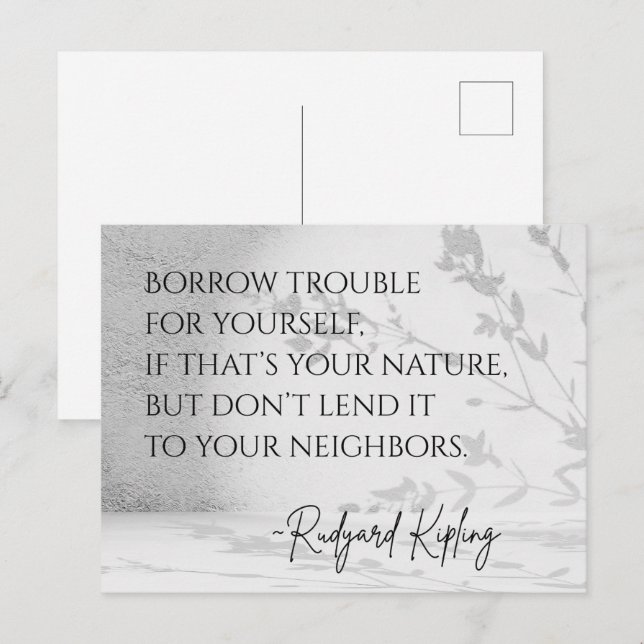 Rudyard Kipling Zitat Postkarte  (Vorne/Hinten)