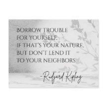 Rudyard Kipling Zitat Postkarte
