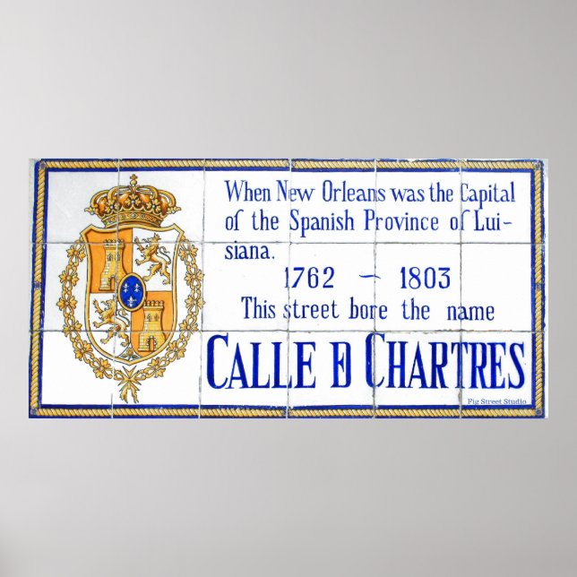 Rue Chartres Tile Mural New Orleans Club Poster (Vorne)