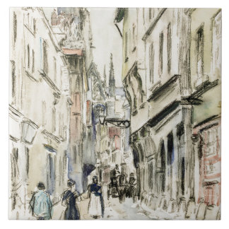 Rue Damiette, Rouen (ca. 1884), Camille Pissarro Fliese