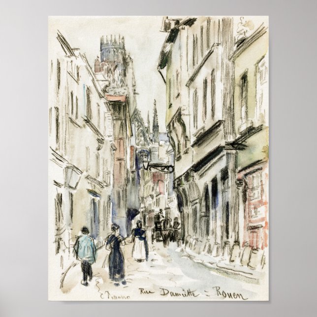 Rue Damiette, Rouen (ca. 1884), Camille Pissarro Poster (Vorne)