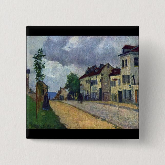 Rue de Gisors durch Camille Pissarro Button (Vorderseite)