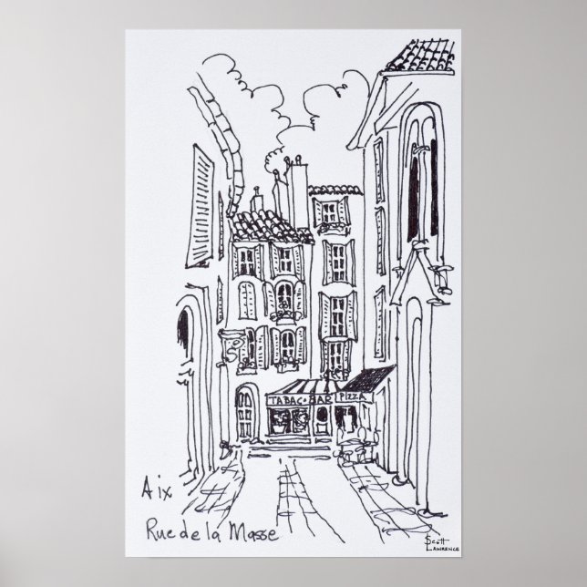Rue de la Masse | Aix en Provence, Frankreich Poster (Vorne)