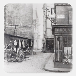 Rue de la Montagne Sainte-Genevieve Quadratischer Aufkleber