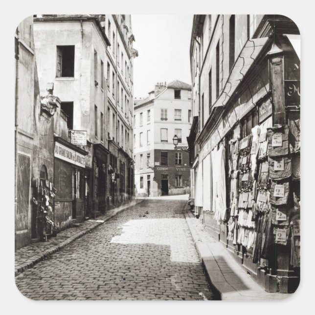 Rue de l'Arbalete Quadratischer Aufkleber (Vorderseite)