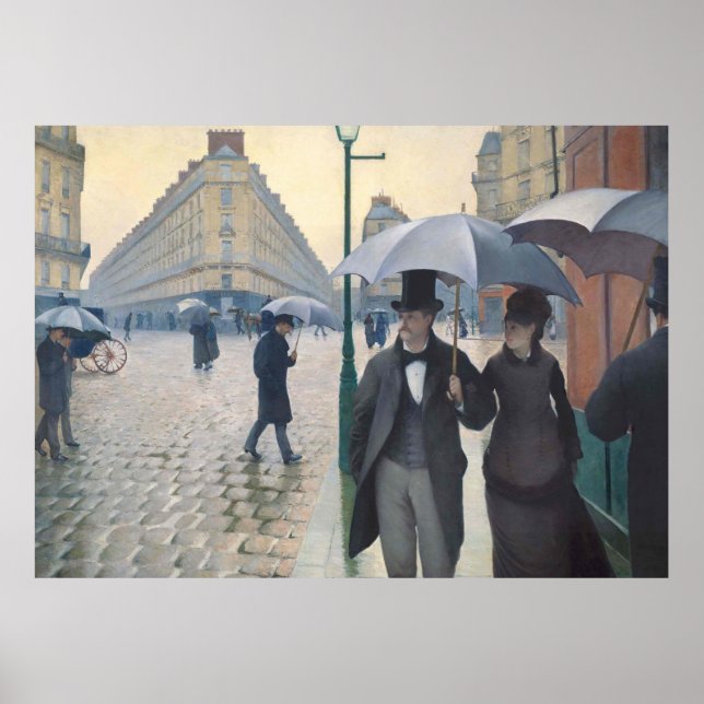 Rue de Paris, temps de pluie von Gustave Caillebot Poster (Vorne)