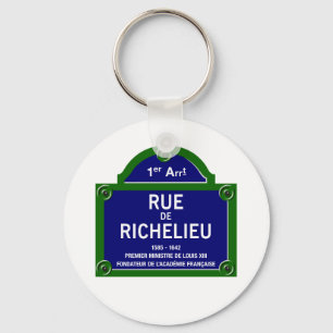 Rue de Richelieu, Paris Street Sign Schlüsselanhänger