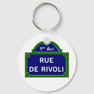 Rue de Rivoli, Paris-Straßenschild Schlüsselanhänger