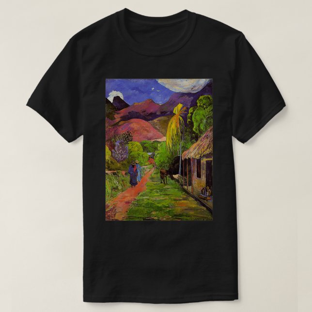 Rue de Tahiti Tropical Polynesien Paul Gauguin Art T-Shirt (Design vorne)