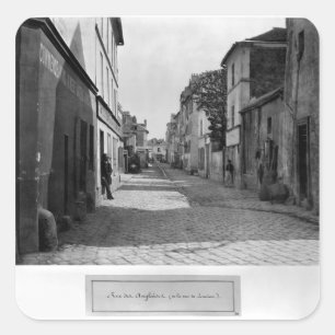 Rue des Anglaises, Rue de Lourcine, Paris Quadratischer Aufkleber