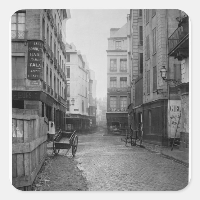 Rue des Bourdonnais Paris 1858-78 Quadratischer Aufkleber (Vorderseite)