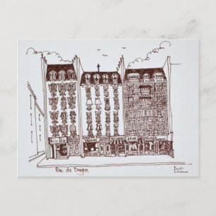 Rue du Dragon, Saint-Germain-des-Pres, Paris Postkarte