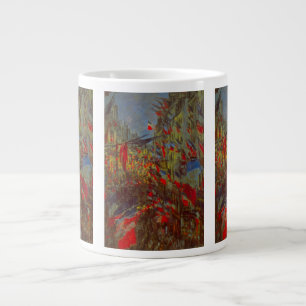 Rue Montorgueil mit Flaggen von Claude Monet Jumbo-Tasse