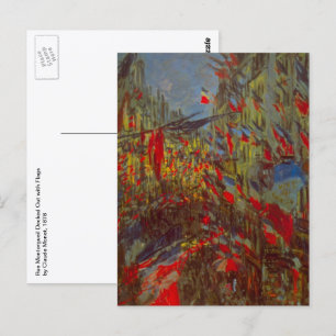 Rue Montorgueil mit Flaggen von Claude Monet Postkarte