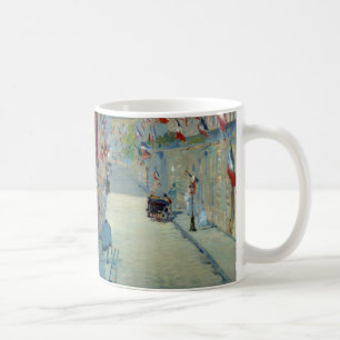 Rue Mosnier mit Flaggen Manet Französisch Frankrei Tasse