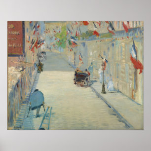 Rue Mosnier mit Flaggen von Manet - Poster