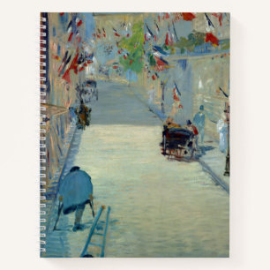Rue Mosnier mit Flags Manet Französisch Kunst Nich Notizbuch