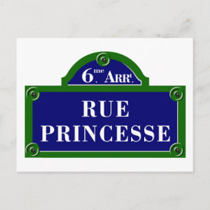 Rue Princesse, Pariser Straßenschild Postkarte
