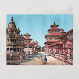RUE PRINCIPALE DANS PATAN, NÉPAL (1887) POSTKARTE