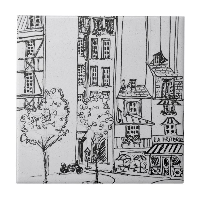 Rue Saint-Julien-le-Pauvre| Paris, Frankreich Fliese (Vorderseite)