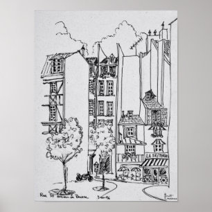 Rue Saint-Julien-le-Pauvre  Paris, Frankreich Poster
