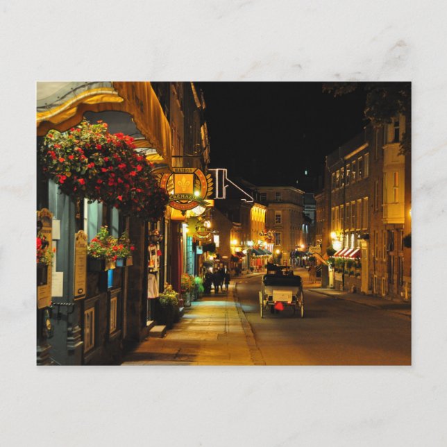 Rue St. Louis Horse Gezeichnet Beförderung Quebec  Postkarte (Vorderseite)