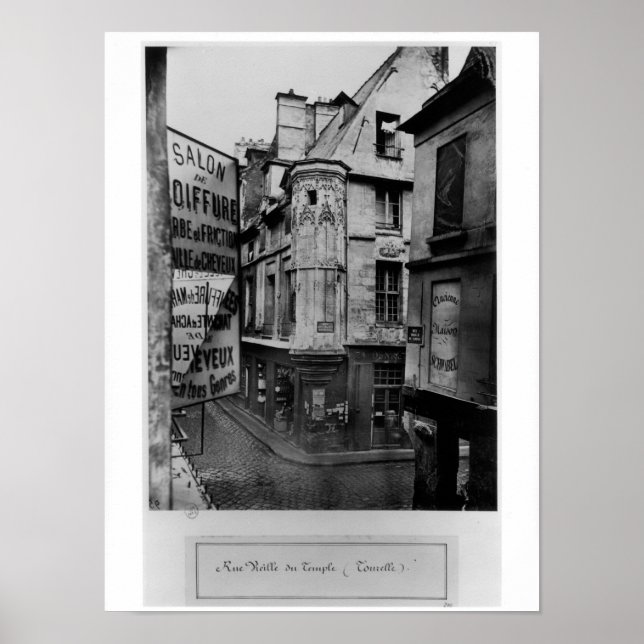 Rue Vieille-du-Temple, Paris, 1858-78 Poster (Vorne)