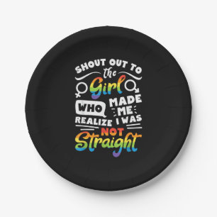 Ruf an das Mädchen Lesben Stolz LGBT T-Shirt G Pappteller
