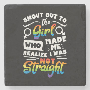 Ruf an das Mädchen Lesben Stolz LGBT T-Shirt G Steinuntersetzer
