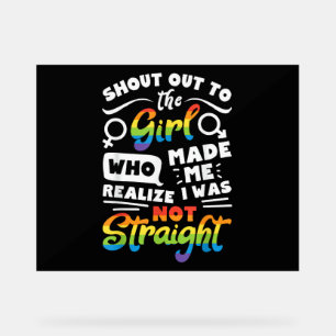 Ruf an das Mädchen Lesbischer Stolz LGBT T-Shirt G Acrylschild