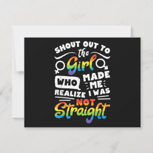 Ruf an das Mädchen Lesbischer Stolz LGBT T-Shirt G Dankeskarte