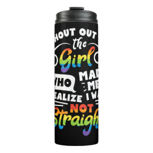 Ruf an das Mädchen Lesbischer Stolz LGBT T-Shirt G Thermosbecher