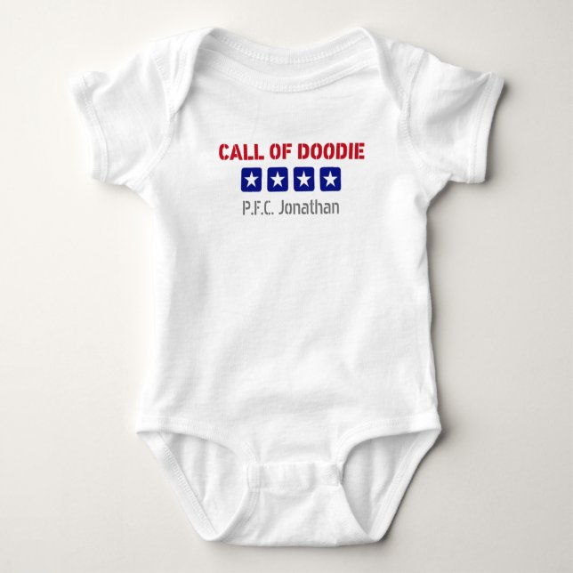 Ruf des Doodie US Military Themed Baby Bodysuit Strampler (Vorderseite)