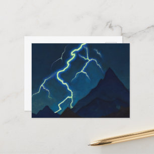 Ruf des Himmels, Blitz von Nicholas Roerich Postkarte