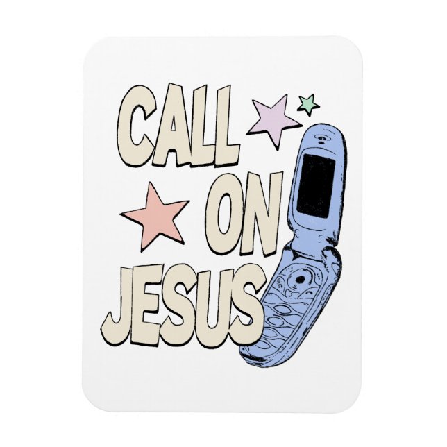 Ruf Jesus an – Retro-Glaubensdesign Magnet (Vertikal)