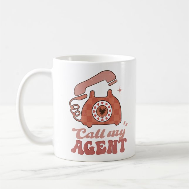 Ruf meinen Agent Funny Valentine's Day Kaffeetasse (Links)