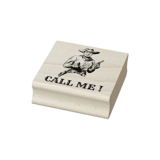 Ruf mich an! - Cowboy Gummistempel (Stempel)