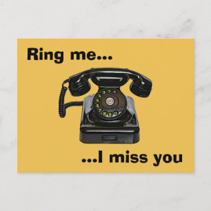 Ruf mich an...Ich vermisse dich Vintage-Telefon Postkarte