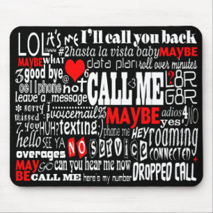 Ruf mich an... Vielleicht (dunkle Farben) Mousepad