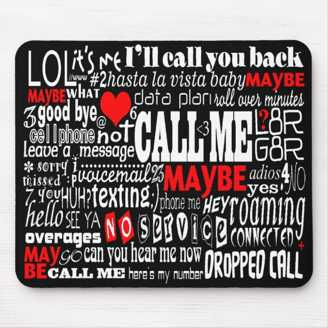 Ruf mich an... Vielleicht (dunkle Farben) Mousepad (Vorne)